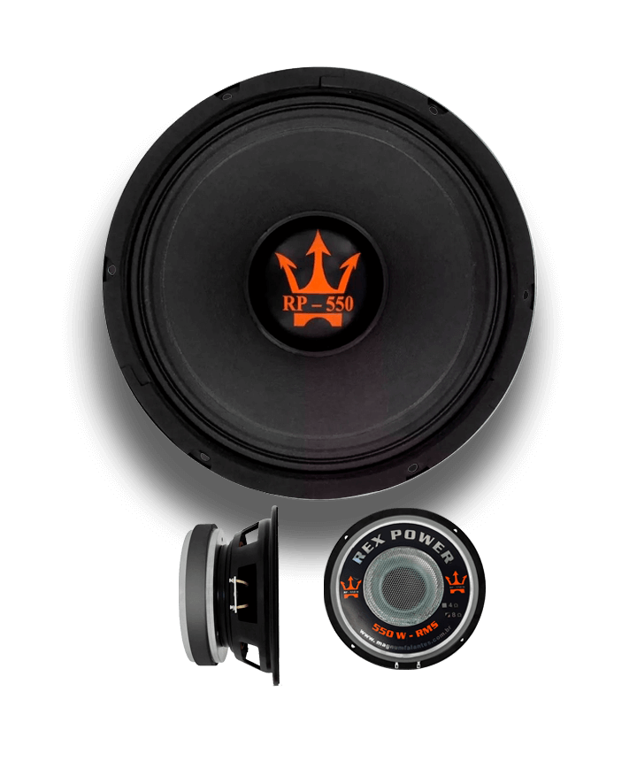 Woofer Magnum Rex Power RP-550 8 Polegadas 550W RMS 4 ou 8 Ohms Bobina Simples